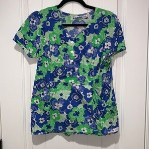 Landau floral scrub top medium